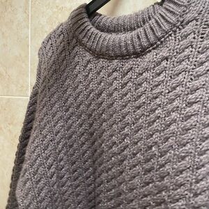 Primark Gray Cable Knit Crew Neck Sweater